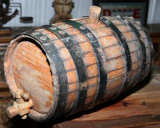 Appraisal: Two gallon whiskey barrel with spout and cork Two gallon