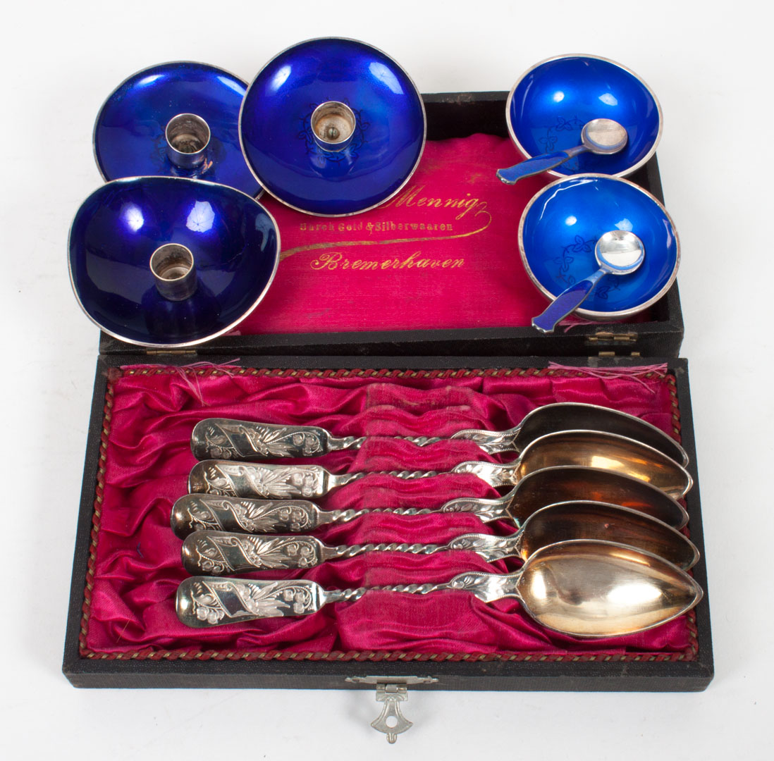 Appraisal: Twelve assorted Continental silver table items including German silver teaspoons