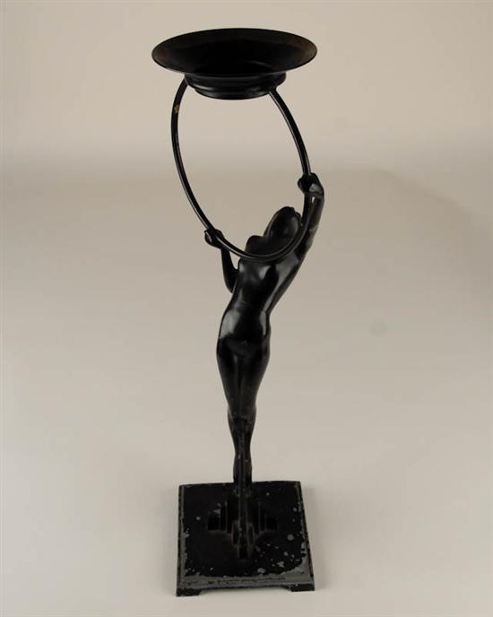 Appraisal: Rare Frankart Hoop Girl Ashstand missing insert signed to base