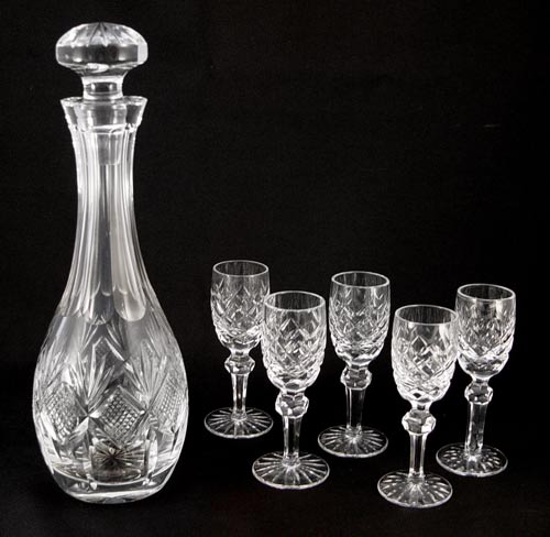 Appraisal: WATERFORD DECANTER AND CORDIALS cordials are in the Powerscourt pattern