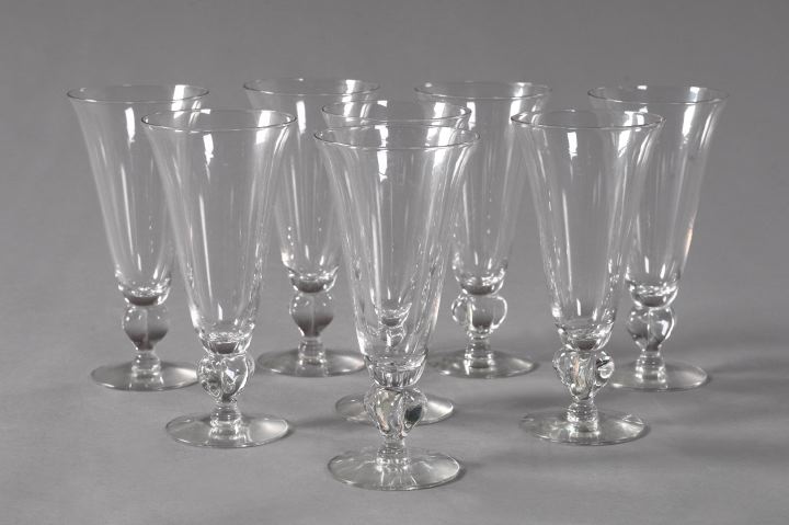 Appraisal: Set of Eight Blown and Pattern-Molded Glass Pilsner Goblets second