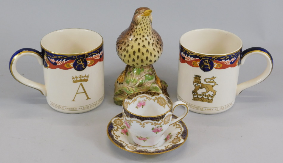 Appraisal: A collection of ceramics to include a Beswick thrush a