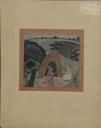 Appraisal: Indian Miniature Painting Woman Seeking Counsel in x in sight