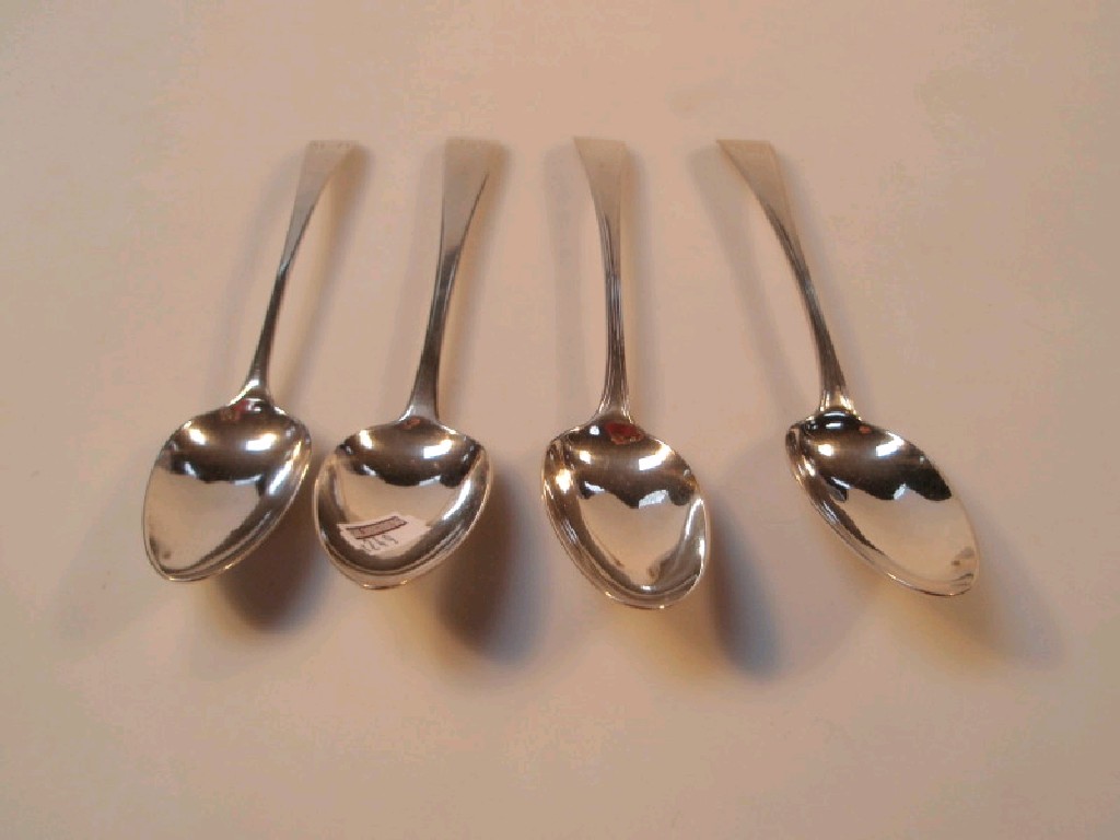 Appraisal: Four silver table spoons various styles and marks handles inscribed