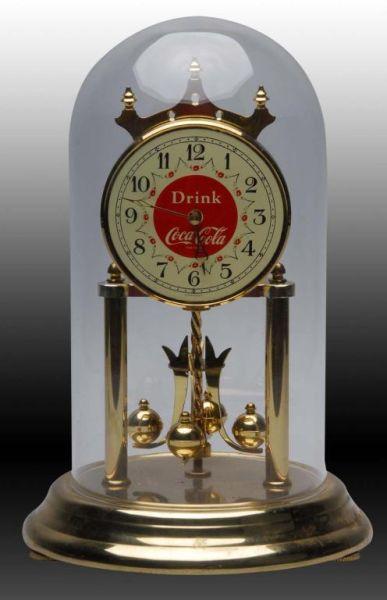 Appraisal: Large Coca-Cola Dome Clock Description Plastic and metal German Circa