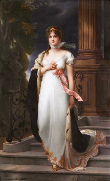 Appraisal: Large KPM porcelain plaque queen louise After the painting by