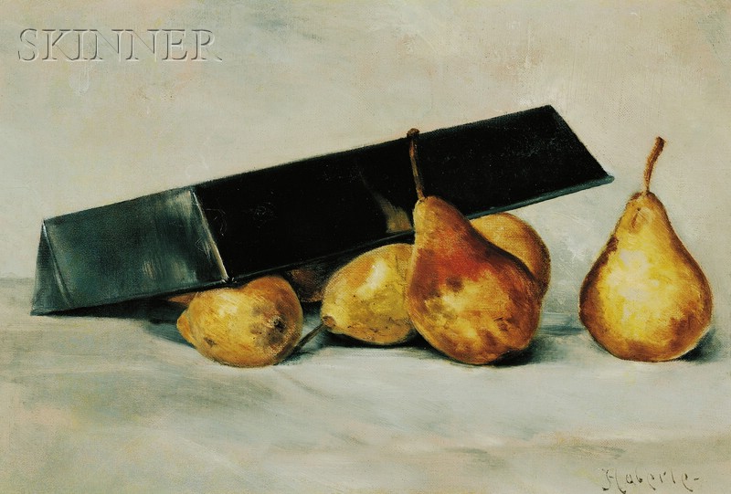 Appraisal: John Haberle American - Still Life with Pears and Pan