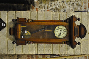 Appraisal: Walnut Vienna-style wall clock with ivorine dial