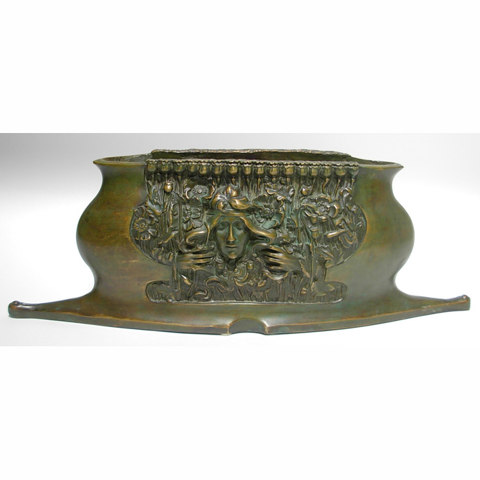 Appraisal: Good Charles Korschann vase round form with flaring base bronze