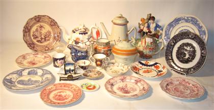 Appraisal: A large group of assorted early chinawareIncluding teapots cups and