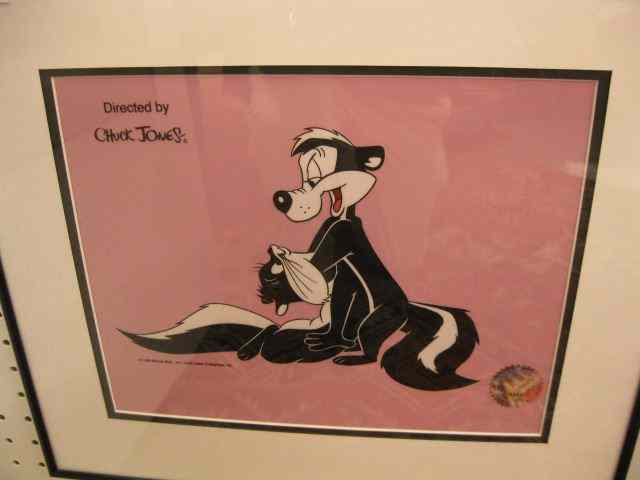 Appraisal: Warner Brothers Animation Cel ''Peppy LaPhew'' Chuck Jones with seal