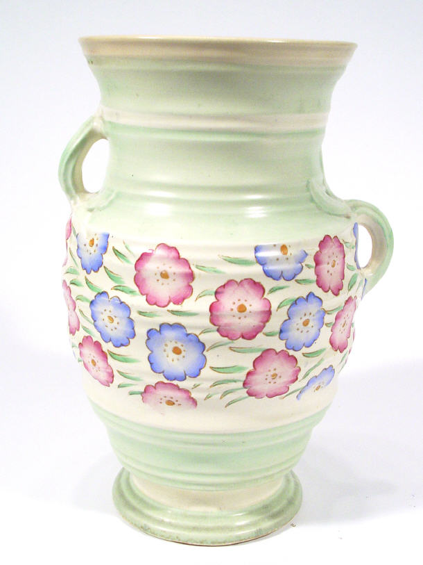 Appraisal: 's Burliegh banded pottery vase painted with sprigs of flowers