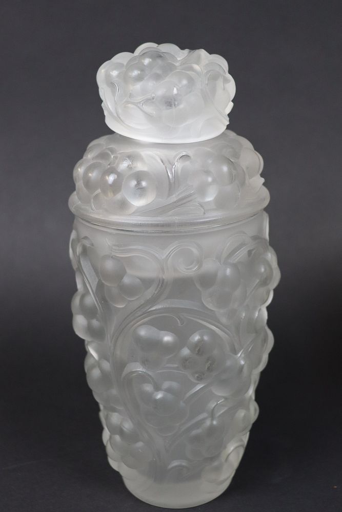 Appraisal: Ren Lalique Signed Thomery Cocktail Shaker Signed R Lalique France