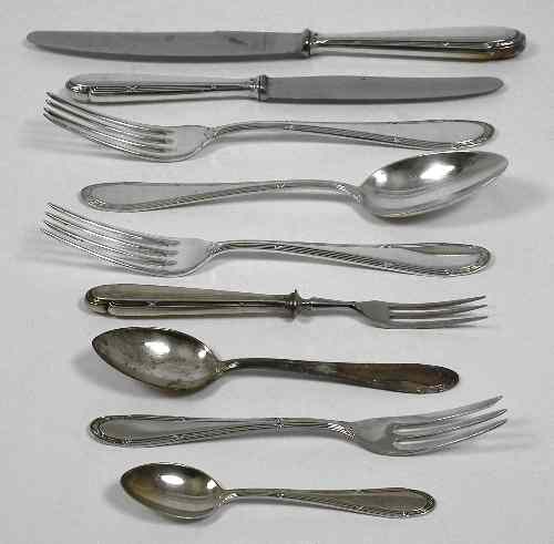 Appraisal: A W M F plated table service with reeded and