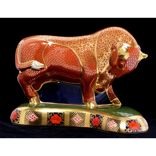 Appraisal: A Royal Crown Derby Harrods Bull paperweight commissioned by Harrods