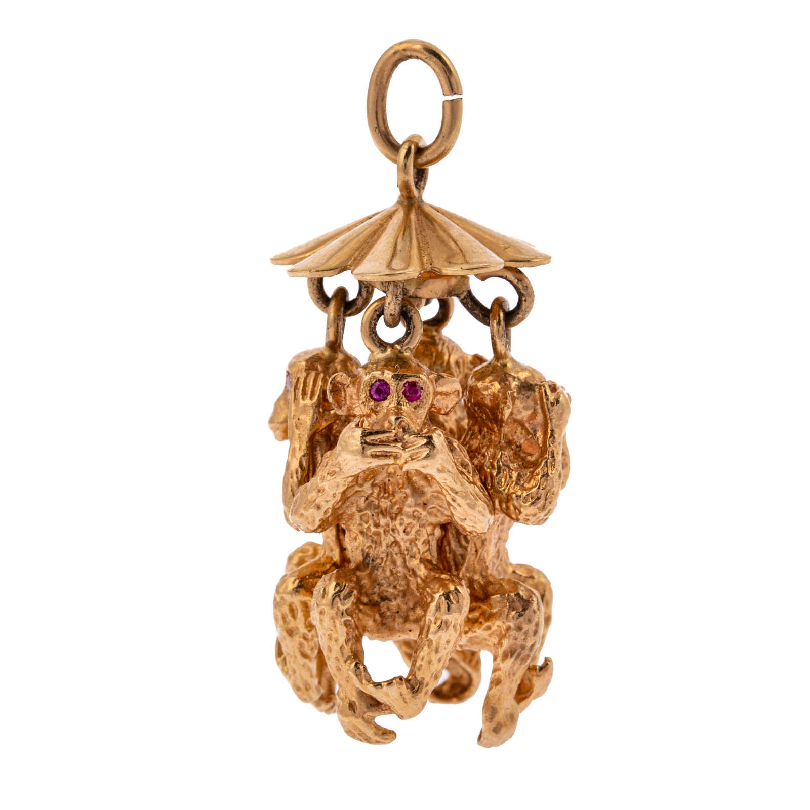 Appraisal: A WHIMSICAL WISE MONKEY CHARM IN K K yellow gold