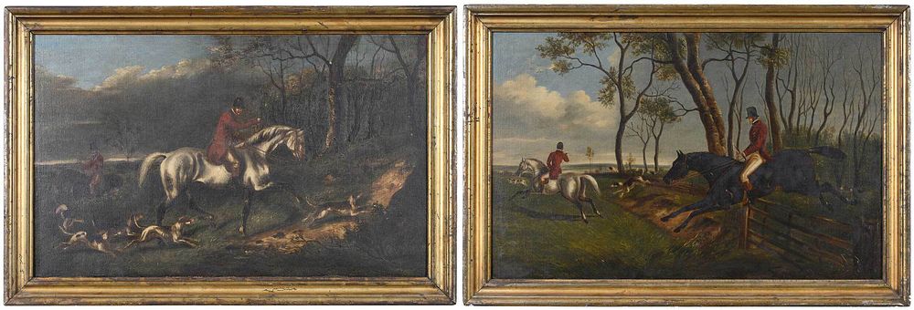 Appraisal: Attributed to Henry Thomas Alken Sr British - A pair