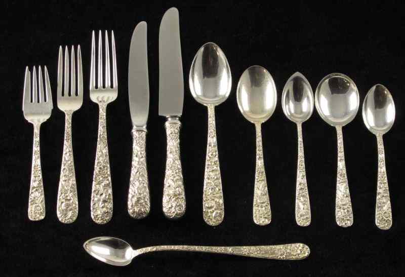 Appraisal: S Kirk Son ''Repousse'' Sterling Flatwareservice for eight pieces including