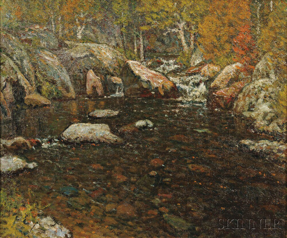 Appraisal: John Joseph Enneking American - Woodland Pool Signed Enneking l