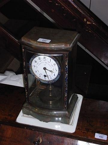 Appraisal: A GRIVOLAS OF PARIS 'PENDULE JOURS' MANTEL CLOCK with enamel