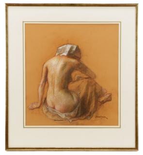 Appraisal: Robert Brackman Nude from Behind Pastel Robert Brackman American -