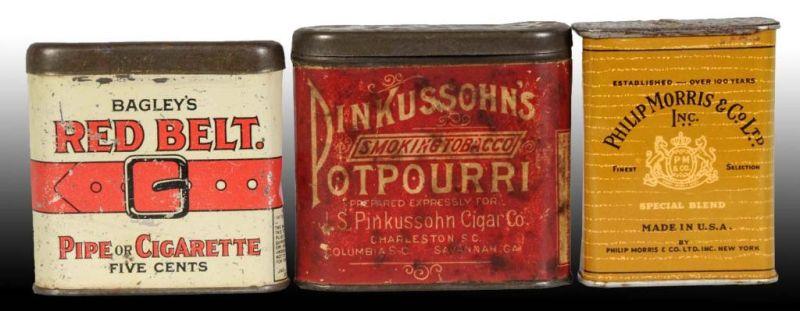 Appraisal: Lot of Tobacco Tins Description Includes one Pinkussohn's pocket one