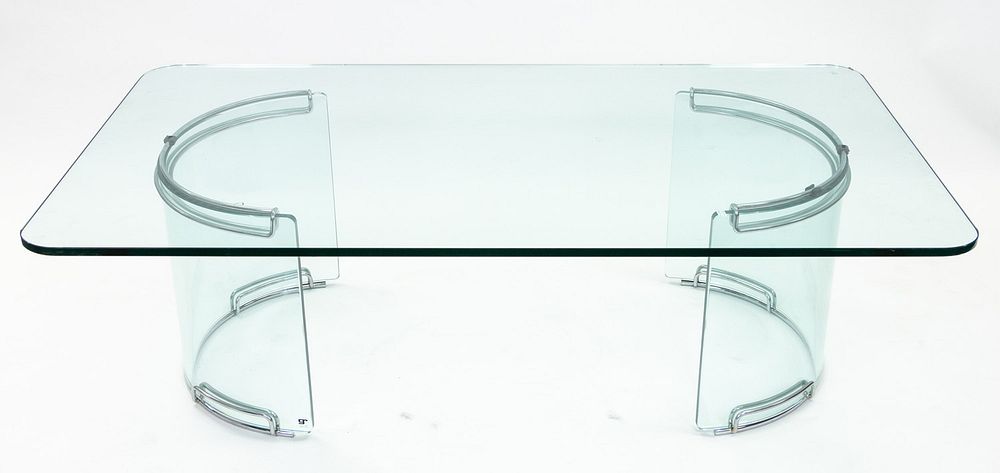 Appraisal: A GALOTTI RADIS GLASS COFFEE TABLE A GALOTTI RADIS GLASS