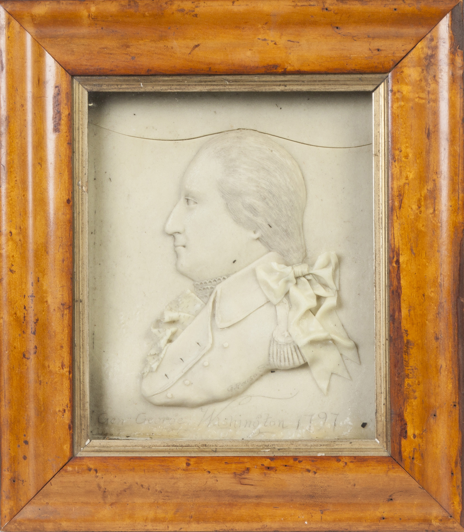 Appraisal: Wax Relief Bust of George Washington C Sgn G Rouse