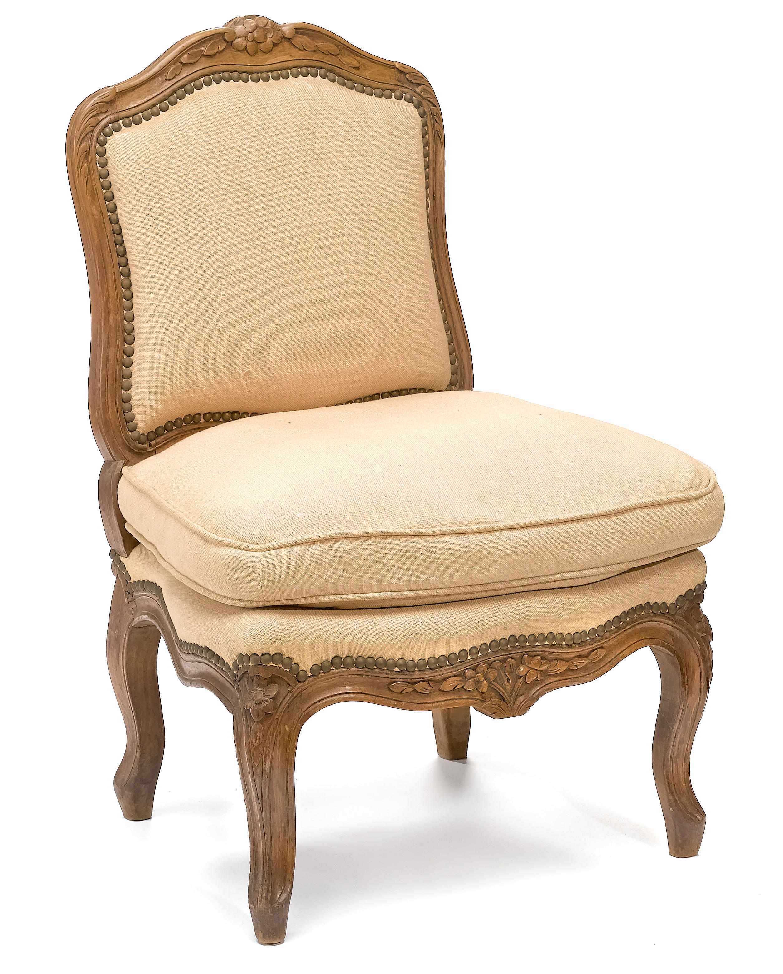 Appraisal: A Louis XV style beechwood chaffeuse late th century The