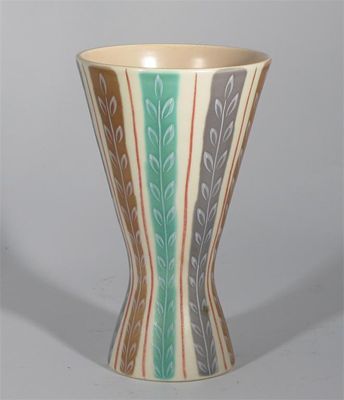 Appraisal: A Poole Pottery Contemporary vase pattern PST painted with columns