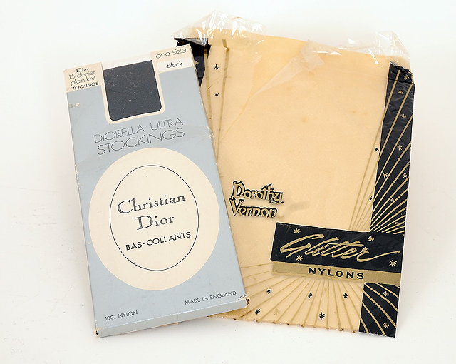 Appraisal: A pair of s Christian Dior black stockings together with