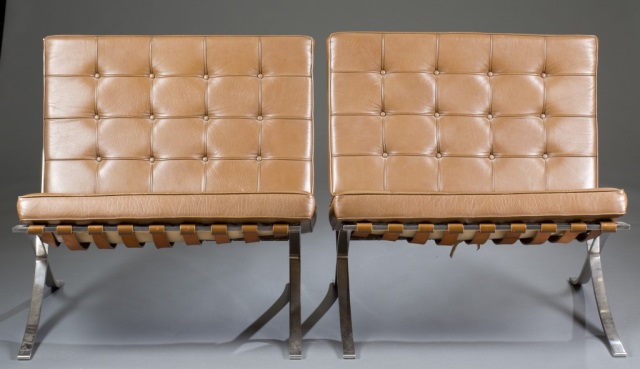 Appraisal: Mies Van Der Rohe German - Pair of Barcelona chairs