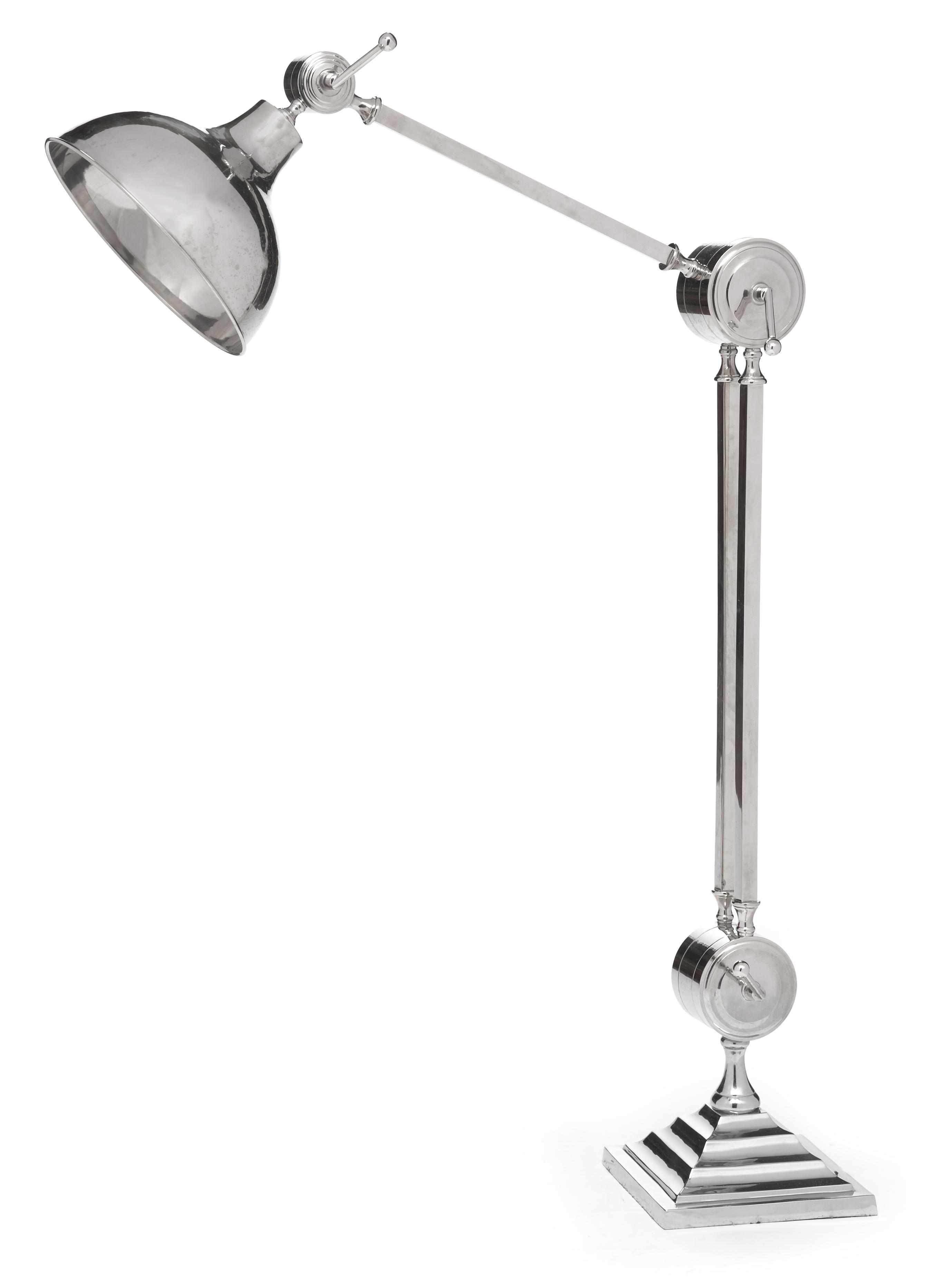 Appraisal: A French Modernist style silvered metal floor lamp height when