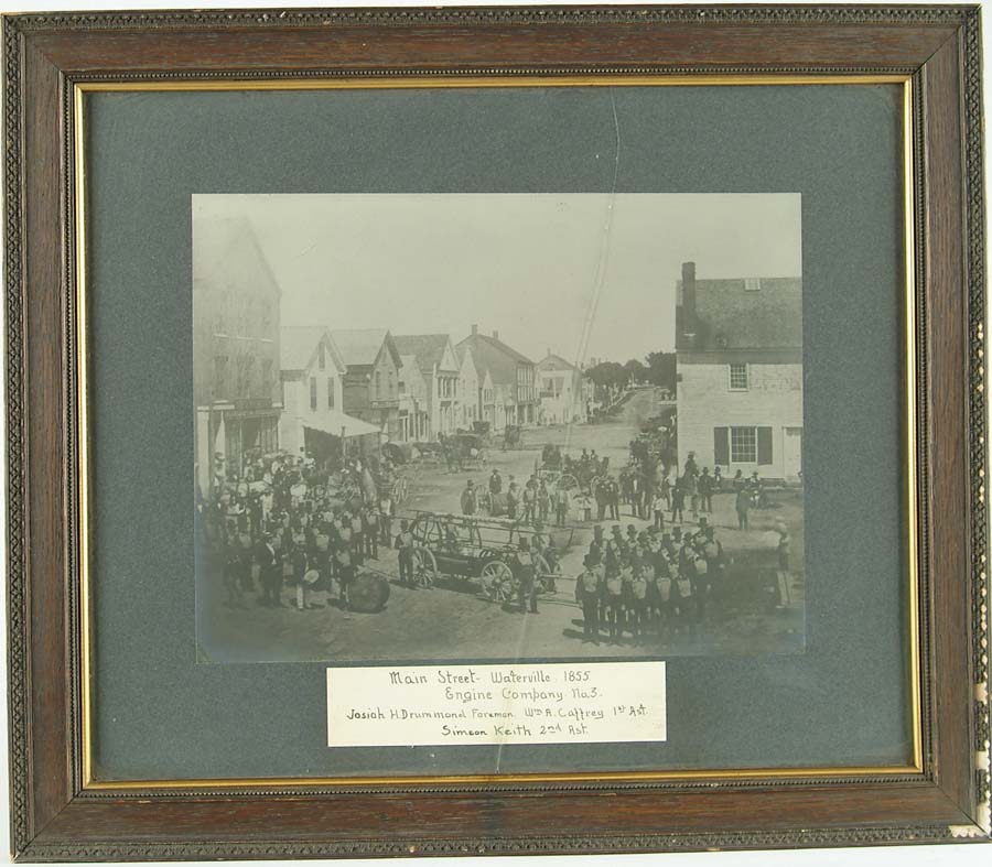 Appraisal: FRAMED LARGE PHOTOGRAPH OF A FIREMAN S MUSTER WATERVILLE MAINE