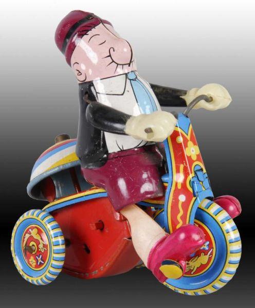 Appraisal: Linemar Mechanical Wimpy Tricycle Toy Description Original box Wind-up Working