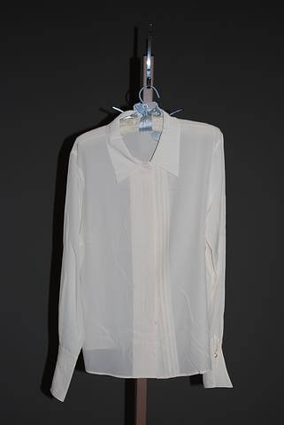 Appraisal: Rena Lange ivory silk long sleeve blouse button front with