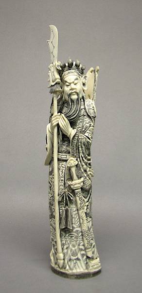 Appraisal: An ivory figure of a general th Century Standing in