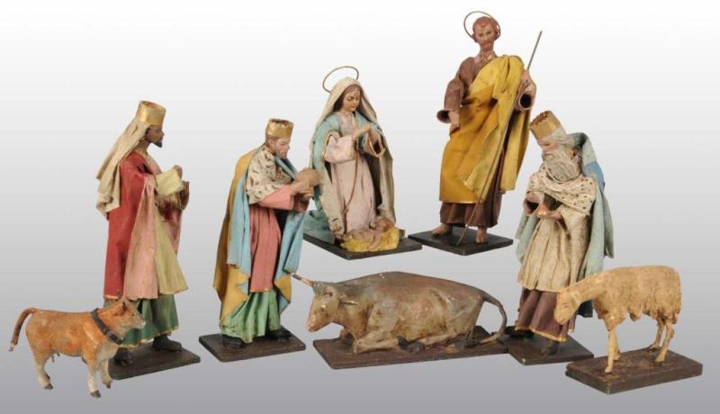 Appraisal: Early Christmas Nativity Figures Description Circa Nice detail with just