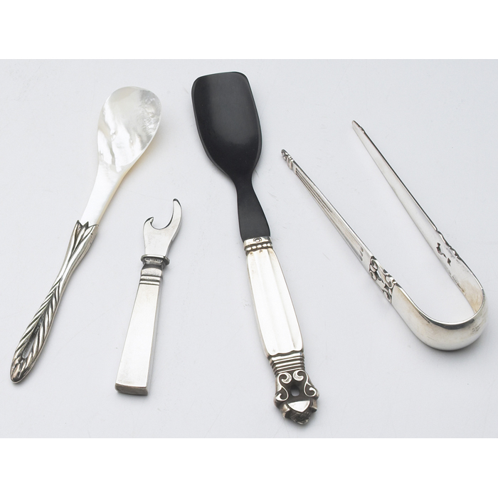 Appraisal: Georg Jensen sugar tongs sterling with a Georg Jensen spoon