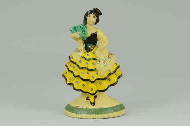 Appraisal: SPANISH DANCER DOORSTOP Cast iron depicts classic Flamingo Dancer in