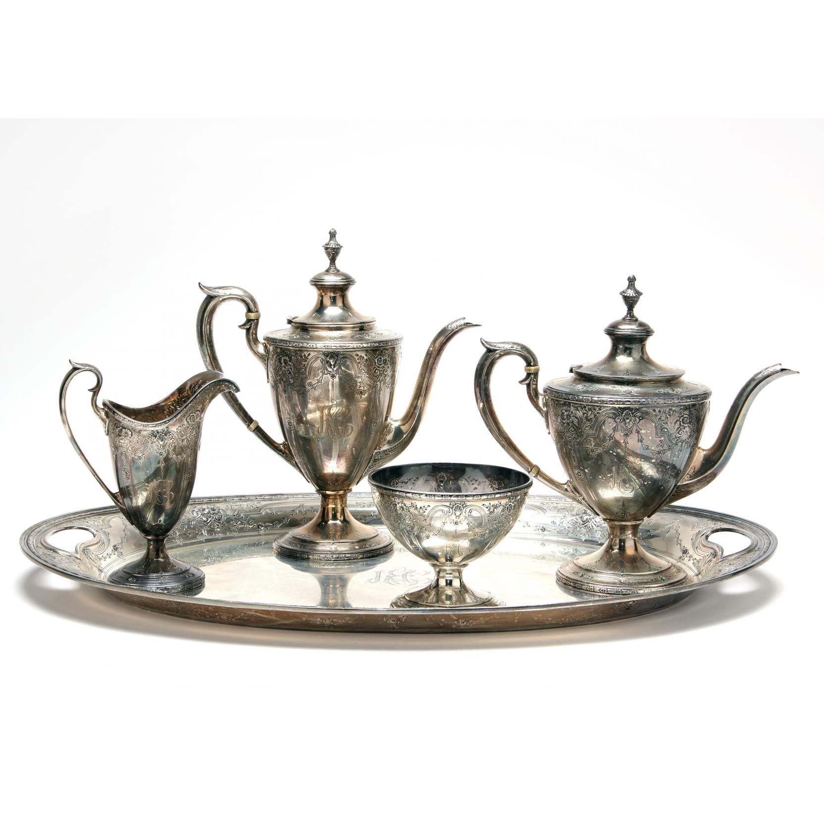 Appraisal: Watson Sterling Silver Tea Coffee Service five pieces including coffee