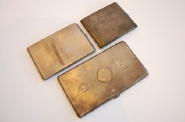 Appraisal: THREE SILVER CIGARETTE CASES