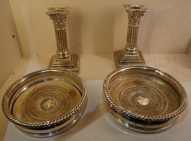 Appraisal: Pair of Victorian silver and weighted candlesticksby Hawkesworth Eyre Co