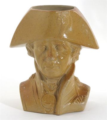 Appraisal: Lord Nelson' a Doulton Watts salt-glaze stoneware mug modelled as