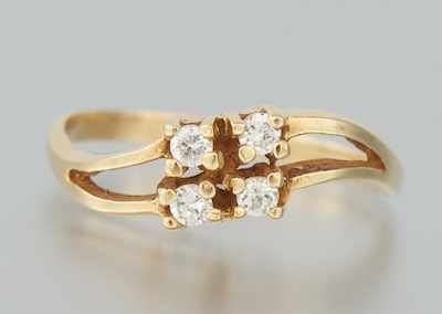 Appraisal: A Ladies' Diamond Ring k yellow gold ring set across