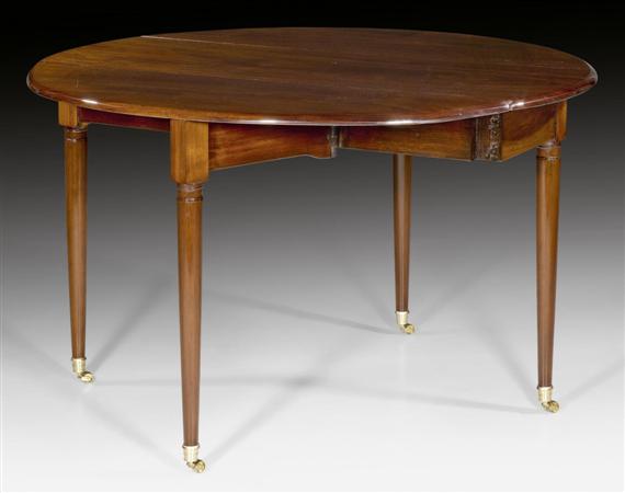 Appraisal: OVAL DINING TABLE Louis XVI stamped CANABAS Joseph Gengenbach maitre