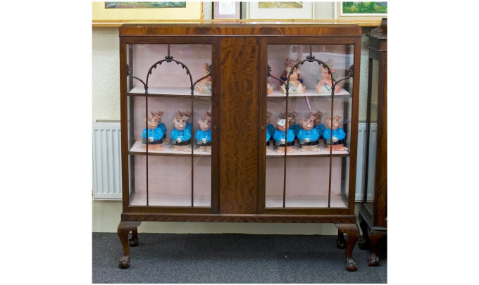 Appraisal: Mahogany Display Cabinet The Front With Two Glazed Doors And