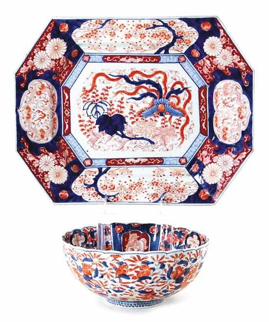 Appraisal: Japanese Imari porcelain bowl and platter Meiji period late th