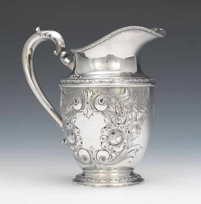 Appraisal: A Sterling Silver Repousse Water Pitcher by Whiting Talisman Rose