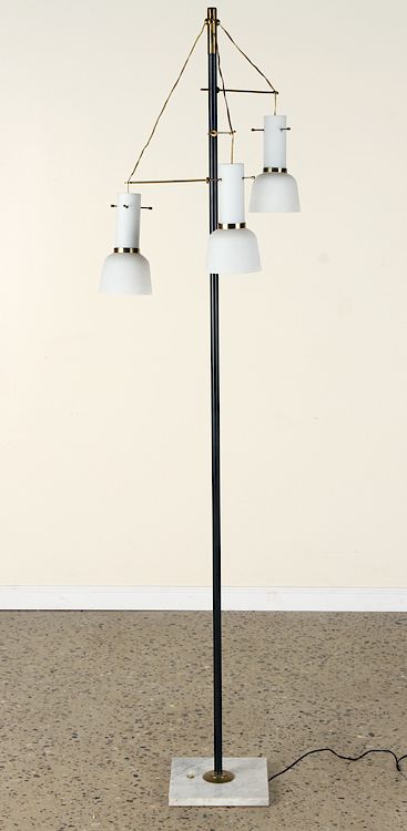 Appraisal: ITALIAN BRONZE FLOOR LAMP ON MARBLE BASE C An Italian